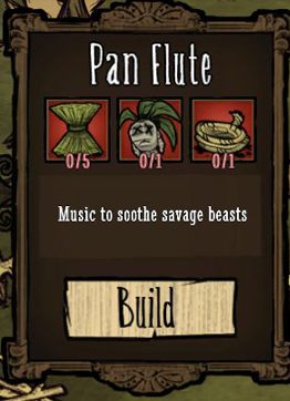 Do stworzeniu Pan Flute potrzebujesz 5x Reeds, 1x Rope oraz 1x Mandrake - Dont Starve: Magia | Walka - Dont Starve - poradnik do gry