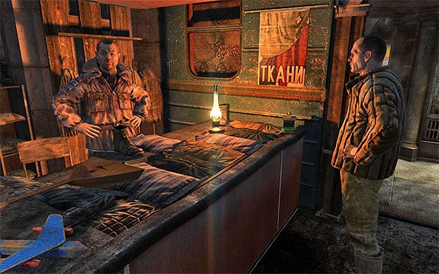 6) Gitara (rozdział 9 - Bolszoj) - Instrument znajduje się na terenie targowiska z dwoma czynnymi sklepami - Instrumenty muzyczne | Inne sekrety | Metro Last Light - Metro: Last Light - poradnik do gry