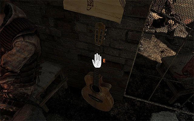 16) Gitara (rozdział 20 - Kwarantanna) - Instrument znajduje się na lewo od dwóch czynnych sklepów, do których dotrzesz już w towarzystwie Chana - Instrumenty muzyczne | Inne sekrety | Metro Last Light - Metro: Last Light - poradnik do gry