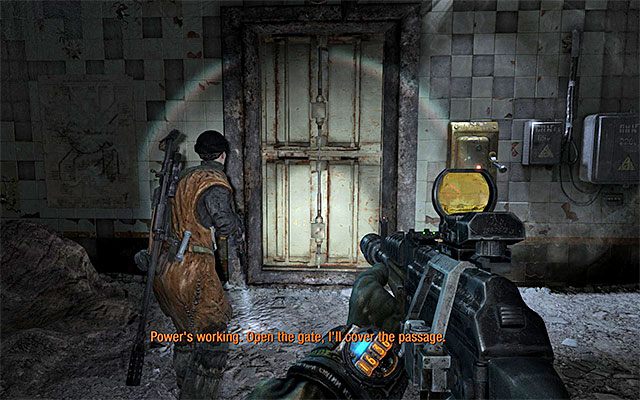 Zaczekaj aż wagonik metra dotrze na nowy peron i rozpocznij jego eksplorację - Znajdź Cienia w Ogrodach | Rozdział 2 - Popioły | Solucja Metro Last Light - Metro: Last Light - poradnik do gry