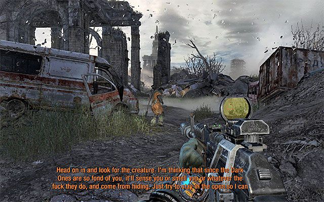 W dalszym ciągu musisz podążać za Anną - Znajdź Cienia w Ogrodach | Rozdział 2 - Popioły | Solucja Metro Last Light - Metro: Last Light - poradnik do gry