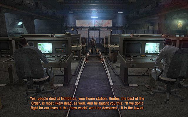 Po dotarciu na niższe piętro wyjdź z windy i wyrusz prosto - Podążaj za Chanem do miejsca spotkania z Młynarzem | Rozdział 1 - Sparta - Metro: Last Light - poradnik do gry