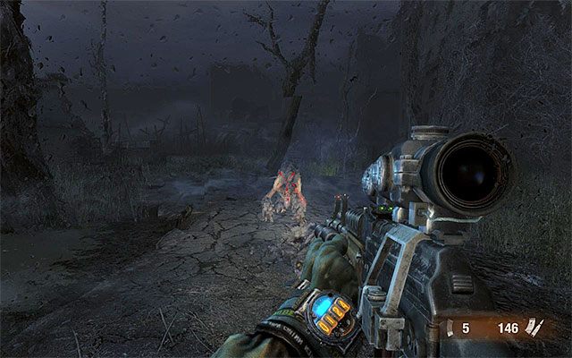 W trakcie eksploracji okolicy pamiętaj oczywiście o nie wchodzeniu do wody oraz o rozsądnym zarządzaniu zapasami - Spotkaj się ze stalkerami w cerkwi | Rozdział 17 - Noc | Metro Last Light - Metro: Last Light - poradnik do gry