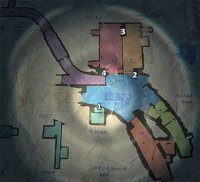 Oznaczenia na mapie - Znajdź drogę przez zbrojownię | Rozdział 11 - Rewolucja | Metro Last Light - Metro: Last Light - poradnik do gry