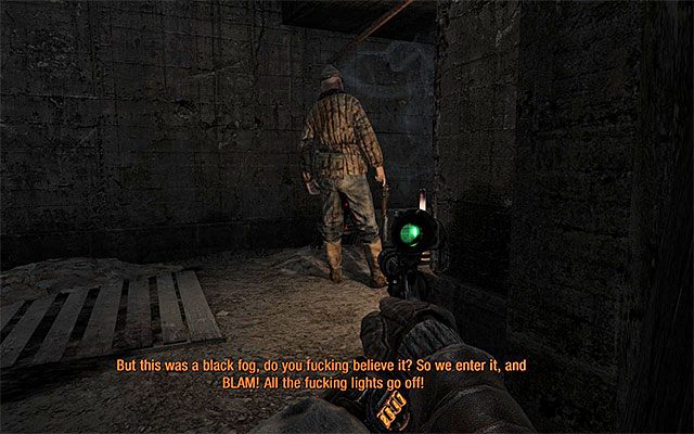 Zaczekaj aż wartownicy rozejdą się i pozbądź się osoby, która pozostała na posterunku - Użyj wagonu, by przebić się przez pułapkę z kolców | Rozdział 13 - Bandyci - Metro: Last Light - poradnik do gry