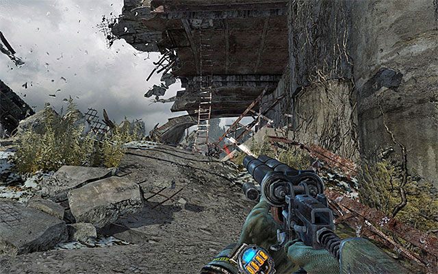 Zeskocz z drugiego wagonu, lądując na pokrywie lodowej - Dotrzyj do Polis i zamelduj o tym, czego dowiedziałeś się o Czerwonych | Rozdział 23 - Przejście - Metro: Last Light - poradnik do gry