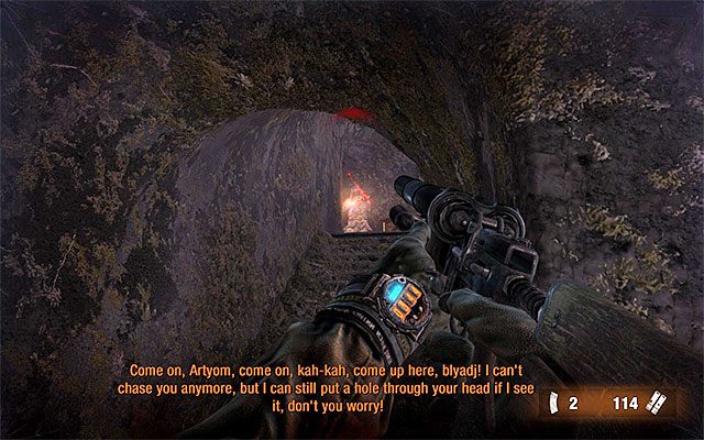 Po tym jak Paweł wycofa się na górny poziom udaj się na półpiętro - Dotrzyj do latarni stalkerów | Rozdział 27 - Plac Czerwony | Metro Last Light - Metro: Last Light - poradnik do gry