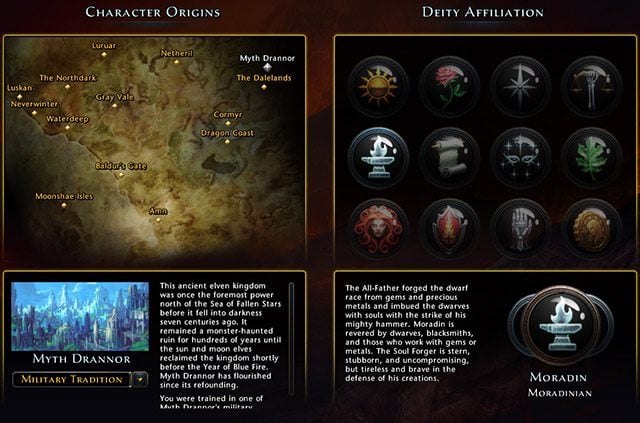 Ostatni ekran tworzenia postaci to podsumowanie wszystkich wcześniejszych wyborów oraz dwa pola do wypełnienia: Biografia (Biography) i Imię postaci (Character Name) - Tworzenie Postaci w Neverwinter | Pierwsze kroki - Neverwinter - poradnik do gry