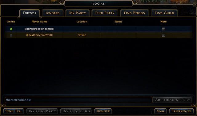 1 - Panel społeczności (Social) w Neverwinter | Gildie, grupy i znajomi - Neverwinter - poradnik do gry