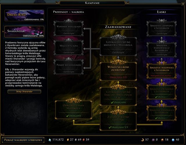 Po odblokowaniu dziennych zadań będziesz miał dostęp jedynie do pierwszej z trzech części mapy - Sharandar | Kampanie w Neverwinter - Neverwinter - poradnik do gry