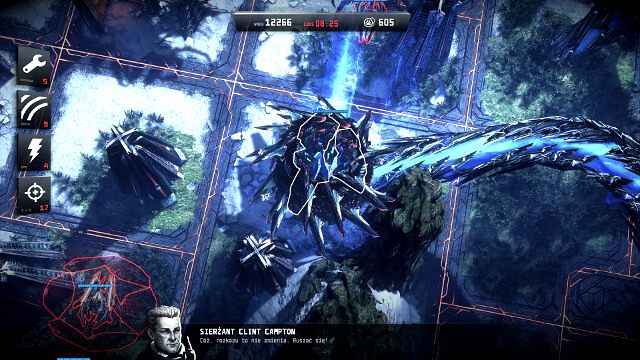 Po zniszczeniu drugiej niebieskiej wieży Boss siądzie na ostatniej, która została w sektorze i zacznie naprawiać zniszczonych już przeciwników - MISJA 14 - Piekło-niebo | Opis przejścia | Anomaly 2 - Anomaly 2 - poradnik do gry