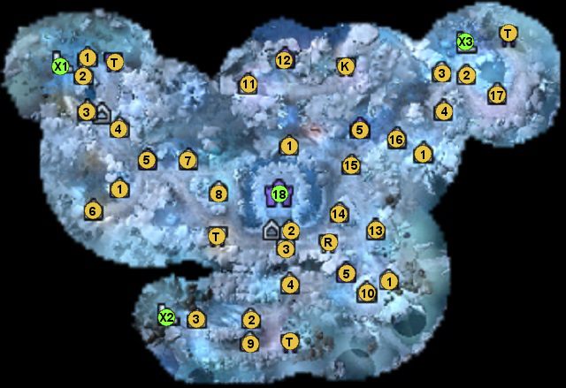1 - kamień oświecenia (daje bohaterowi 2500 XP - Mapa 4 - powierzchnia, lokacje | 2 - Zew Malassy - mapy - Might & Magic: Heroes VI - Cienie Mroku - poradnik do gry