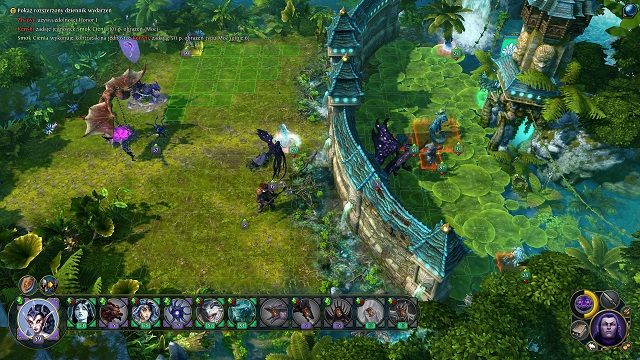 Teraz błyskawicznie ruszamy w lądem na wschód, w kierunku wrogiego miasta (M2, 5), po drodze przejmując wrogi fort (M2, 4) - Poszukiwacze Zaginionej Łzy (2/2) | 3 - Misja Nieznanej Łzy - zadania główne - Might & Magic: Heroes VI - Cienie Mroku - poradnik do gry