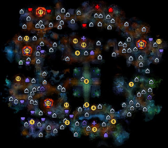 1 - lokacja startowa (W zaciszu Biblioteki (1/2)) - Mapa 1 - zadania | 4 - Zagłada, Która Dotknęła Konos - mapy - Might & Magic: Heroes VI - Cienie Mroku - poradnik do gry