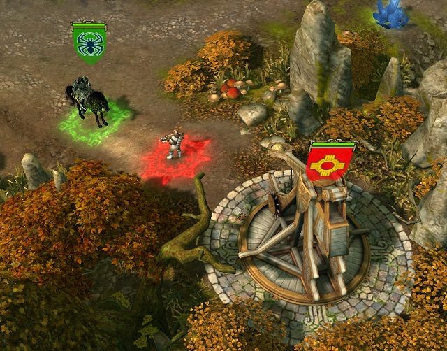 Gdy już znajdziemy się na północy powinniśmy zignorować wszystkie zadania dodatkowe i ruszyć bezpośrednio w kierunku katapult (M1, 10) - Machiny Wojenne (2/2) | 1 - Samolubny Wyznawca Światła - zadania główne - Might & Magic: Heroes VI - Cienie Mroku - poradnik do gry