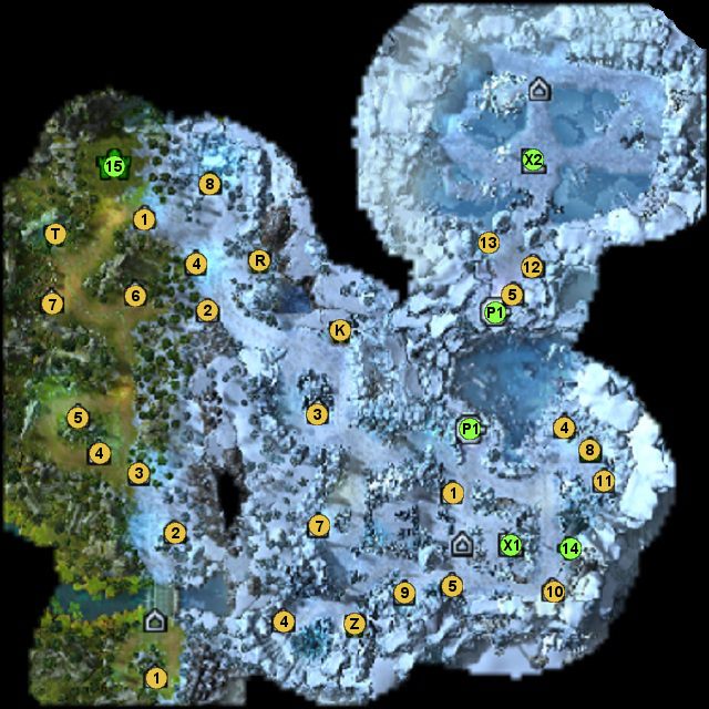 1 - sztandar wojenny (zwiększa przywództwo i przeznaczenie bohatera o 5 w następnej bitwie, dodatkowo otrzymuje on 5 punktów ruchu - Mapa 2 - powierzchnia, lokacje | 2 - Ulotna nadzieja - mapy - Might & Magic: Heroes VI - Cienie Mroku - poradnik do gry