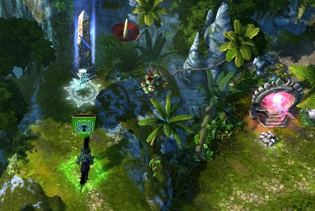 Po drugiej stronie napotkamy kolejnego czempiona piratów - właściciela drugiego Smoczego Czerepu (Smocze Okręty) - Pirackie Forty | 3 - Całun Minionego Świata - zadania główne - Might & Magic: Heroes VI - Cienie Mroku - poradnik do gry