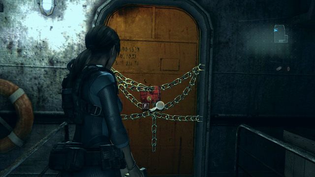 Idź cały czas prosto, aż zobaczysz przed sobą zablokowane drzwi - W głębiny - część I | Epizod 1 | Resident Evil Revelations - Resident Evil: Revelations - poradnik do gry