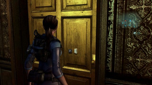 Jeśli nie czujesz się dobry w unikach, omiń na razie to miejsce i przejdź przez drzwi z lewej - Podwójna zagadka - część II | Epizod 2 | Resident Evil Revelations - Resident Evil: Revelations - poradnik do gry