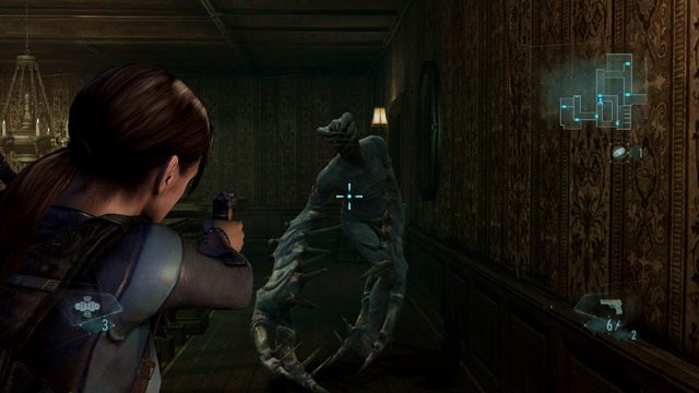 Z jadali udaj się na sam początek etapu, do miejsca gdzie uwięziona była Gill - Podwójna zagadka - część II | Epizod 2 | Resident Evil Revelations - Resident Evil: Revelations - poradnik do gry