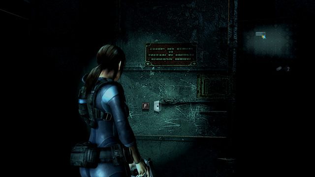 Gdy znajdziesz się na mostku, zejdź po schodach za Parkerem i otwórz stojące na dole drzwi - Duchy Veltro - część II | Epizod 3 | Resident Evil Revelations - Resident Evil: Revelations - poradnik do gry