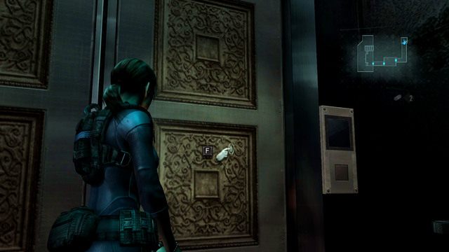 Po zabraniu mapy udaj się na mostek, a stamtąd do windy, która zabierze się do górnych kajut - Duchy Veltro - część II | Epizod 3 | Resident Evil Revelations - Resident Evil: Revelations - poradnik do gry