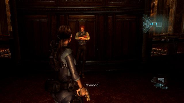 Na początku opuść pomieszczenia i odbierz od Raymonda klucz z symbolem Kotwicy - Koszmar powraca | Epizod 4 | Resident Evil Revelations - Resident Evil: Revelations - poradnik do gry