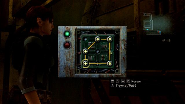 Potem wystarczy, że poprzesuwasz obręcze na świecące punkty, a otrzymasz figurę widoczną na screenie - Koszmar powraca | Epizod 4 | Resident Evil Revelations - Resident Evil: Revelations - poradnik do gry
