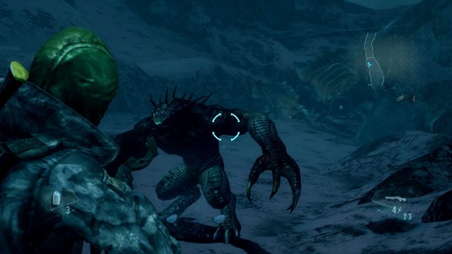 Aby je pokonać stań w miejscu, w którym nie będą mogły cię okrążyć i strzelaj jak tylko przestanie działać ich kamuflaż - Ujawnione Sekrety - część III | Epizod 5 | Resident Evil Revelations - Resident Evil: Revelations - poradnik do gry