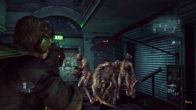 Tam krótki korytarz zaprowadzi cię na promenadę, gdzie zostaniesz zaatakowany przez grupkę zombie - Kot i Mysz - część I | Epizod 6 | Resident Evil Revelations - Resident Evil: Revelations - poradnik do gry