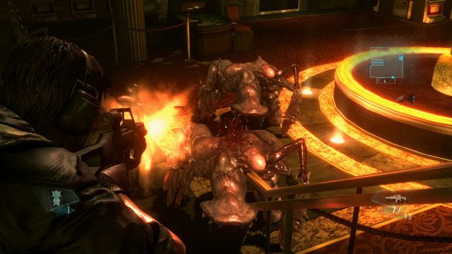 Chwilę później wyjdą stamtąd dwa potężne mutanty, które poznałeś podczas trzeciego epizodu - Kot i Mysz - część I | Epizod 6 | Resident Evil Revelations - Resident Evil: Revelations - poradnik do gry