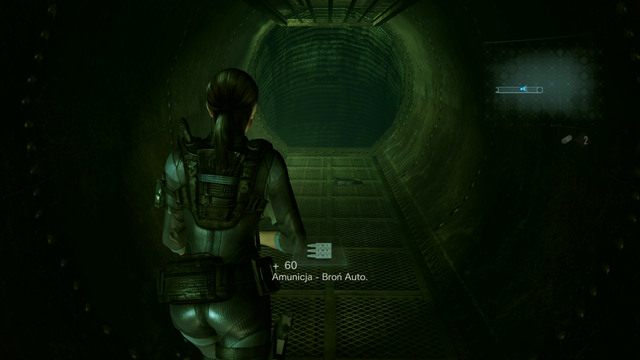 Po pozbyciu się kraty, idź tunelem prosto i zbierz leżące na ziemi przedmioty - Kot i Mysz - część II | Epizod 6 | Resident Evil Revelations - Resident Evil: Revelations - poradnik do gry