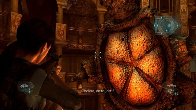 Jeśli nie uda ci się odgonić bestii, otrzymasz dość potężny cios, dlatego przed wejściem do windy upewnij się, że masz sporo amunicji - Kot i Mysz - część II | Epizod 6 | Resident Evil Revelations - Resident Evil: Revelations - poradnik do gry