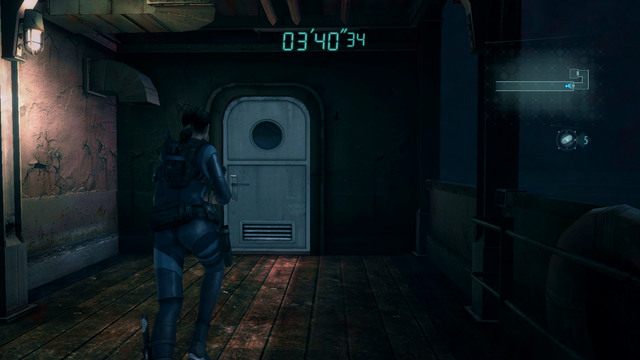 Na początku odwróć się w stronę okrętu i przejdź przez drzwi stojący maksymalnie po prawej - Regia Solis - część II | Epizod 7 | Resident Evil Revelations - Resident Evil: Revelations - poradnik do gry