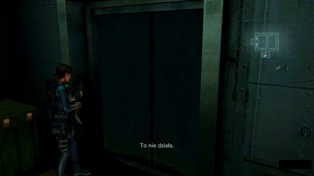Jak okaże się, że winda nie działa, zeskocz z powrotem do wody w zaznaczonym na mapie miejscu - Wszystko albo nic - część I | Epizod 8 | Resident Evil Revelations - Resident Evil: Revelations - poradnik do gry