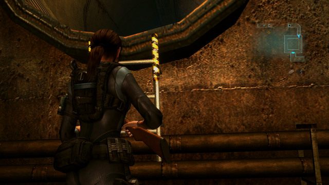 W dalsza drogę udaj się do kanału, z którego zwisa złamana drabinka - Wszystko albo nic - część I | Epizod 8 | Resident Evil Revelations - Resident Evil: Revelations - poradnik do gry