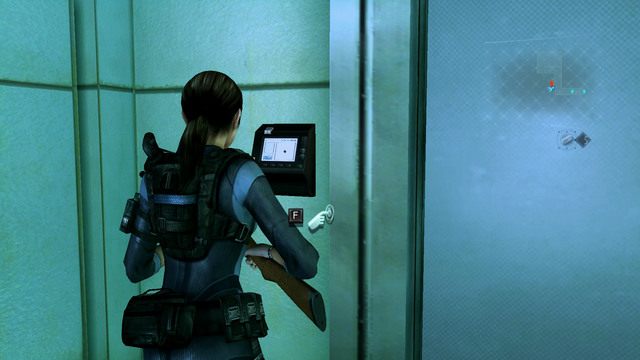 Wewnątrz laboratorium będziesz mijał duże drzwi z czytnikiem linii papilarnych obok - Wszystko albo nic - część III | Epizod 8 | Resident Evil Revelations - Resident Evil: Revelations - poradnik do gry