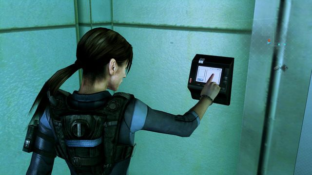 Po skorzystaniu z komputera, wróć na korytarz i otwórz wrota - Wszystko albo nic - część III | Epizod 8 | Resident Evil Revelations - Resident Evil: Revelations - poradnik do gry