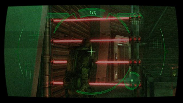 Gdy ponownie wcielisz się w Jill, użyj Genesis, żeby zobaczyć czerwone lasery między słupkami - Bez wyjścia - cześć II | Epizod 9 | Resident Evil Revelations - Resident Evil: Revelations - poradnik do gry