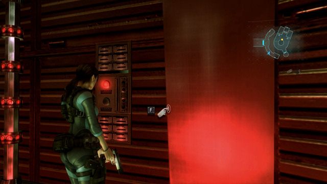 Bezpieczna droga prowadzi w prawo, gdzie znajdziesz przełącznik systemu bezpieczeństwa - Bez wyjścia - cześć II | Epizod 9 | Resident Evil Revelations - Resident Evil: Revelations - poradnik do gry
