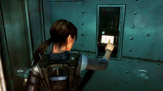 Po śmierci ostatniego wroga, użyj czytnika linii papilarnych i przejść przez kolejne drzwi - Bez wyjścia - cześć II | Epizod 9 | Resident Evil Revelations - Resident Evil: Revelations - poradnik do gry