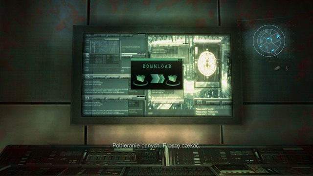 Gdy skończysz, sprawdź komputer po lewej i po ściągnięciu plików zabierz kod weryfikacyjny - Bez wyjścia - cześć II | Epizod 9 | Resident Evil Revelations - Resident Evil: Revelations - poradnik do gry