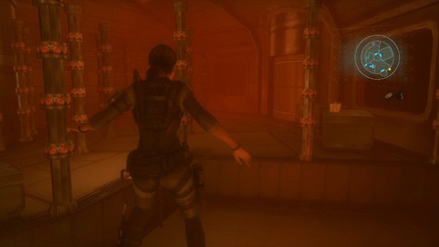 Musisz teraz wrócić do Chrisa płynąc nad laserami i przeciskając się przez rozbitą szybę - Bez wyjścia - cześć II | Epizod 9 | Resident Evil Revelations - Resident Evil: Revelations - poradnik do gry