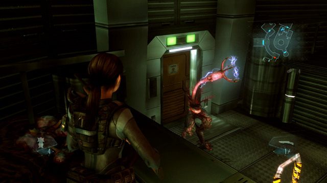Przeciwko przypominającym rekiny bestiom użyj strzelby, broni automatycznej oraz granatów - Bez wyjścia - cześć II | Epizod 9 | Resident Evil Revelations - Resident Evil: Revelations - poradnik do gry