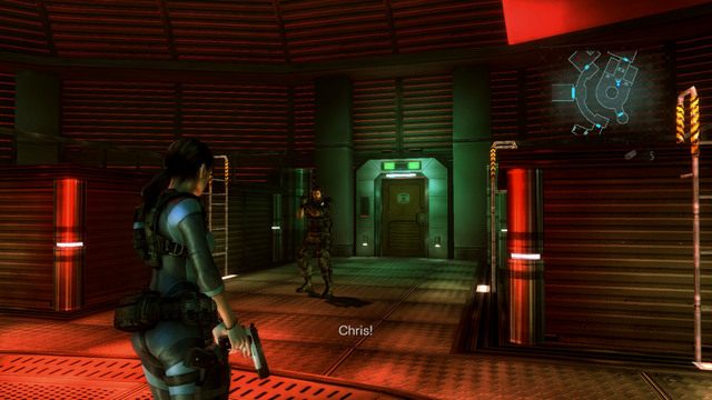 Na początku etapu cały czas biegnij prosto za swoim partnerem, przepływając czasami przez zatopione korytarza - Splątane sieci - część II | Epizod 10 | Resident Evil Revelations - Resident Evil: Revelations - poradnik do gry