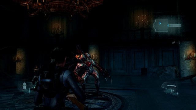 Ostatni rodzaj ataku polega na stworzeniu jednej kopii przed bohaterem, a następnie teleportowaniu się za jego plecy, by wykonać powolny zamach - Królowa nie żyje - cześć II | Epizod 12 | Resident Evil Revelations - Resident Evil: Revelations - poradnik do gry