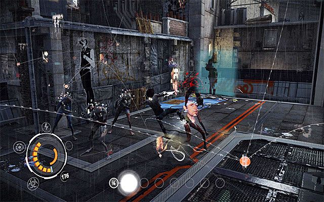 Sprawy niestety wkrótce skomplikują się, bo neon zostanie wyłączony, a na dachu pojawią się ponadto pozostałe odmiany mutantów (Prowler Leaper)(Skinner Leaper) - Przeprawa przez zalaną dzielnicę | Epizod 5 w Remember Me - Remember Me - poradnik do gry