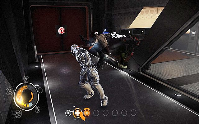 Najważniejsza informacja związana z elitarnym strażnikiem jest taka, że jest on wyposażony w specjalny pancerz i wyprowadzanie ataków doprowadza do otrzymywania obrażeń również przez Nilin - Eksploracja pawilonu komercyjnego | Epizod 5 w Remember Me - Remember Me - poradnik do gry