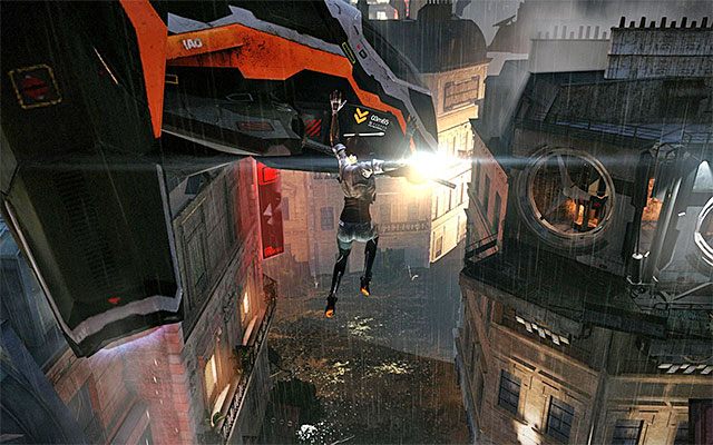 Szybko wyrusz w stronę lewej drabiny i użyj jej w celu przedostania się na najwyższą część dachu - Dokonanie kradzieży wspomnień kapitana Tracea | Epizod 5 w Remember Me - Remember Me - poradnik do gry