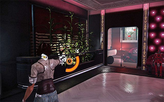 Tuż po znalezieniu się wewnątrz niewielkiego biura zainteresuj się zlokalizowanymi po lewej stronie krzaczkami, odnajdując w nich pokazanego na screenie pasożyta (Scaramech) - Dotarcie do głównej siedziby Memorize | Epizod 5 w Remember Me - Remember Me - poradnik do gry